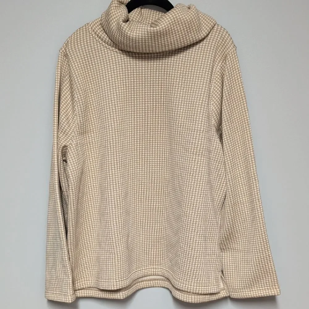Elegant Beige Cowl Neck Sweater
